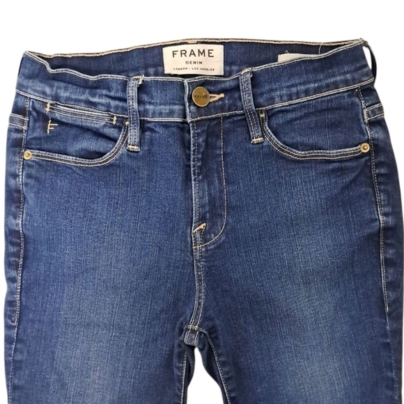 FRAME Le High Flare Jeans Size 25 Benedict Canyon Dark Wash 70s Style - Picture 6 of 16